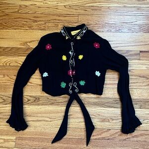 Vintage Floral Embroidered Blouse